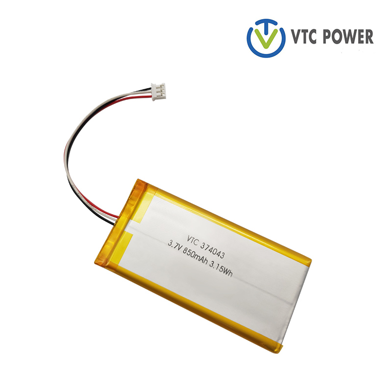 3.7v 850mAh लिथियम पॉलिमर बॅटरी